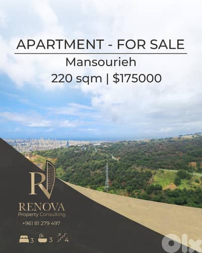 Open View Apartment for sale in Mansourieh