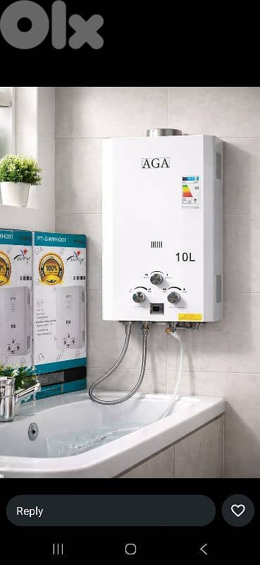 gas instant gas water heater 10L AGA (chauffe eau) سخان غاز