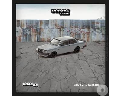 Tarmac Works Volvo 242 Custom (Grey) Diecast Car Model 1/64
