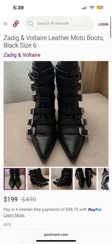 Z @dig  V. moto biker belted booties size 37! 2