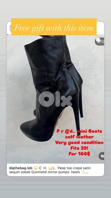 p r   calf leather mini booties size 39! 1