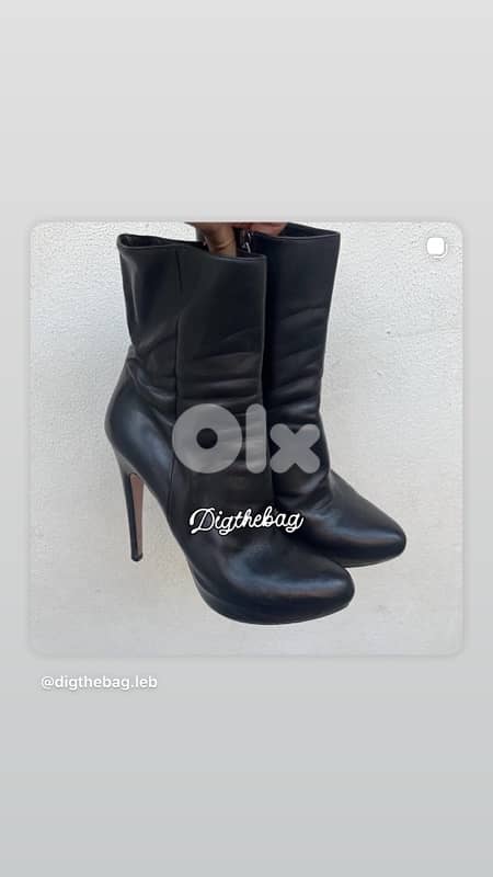 p r   calf leather mini booties size 39! 2