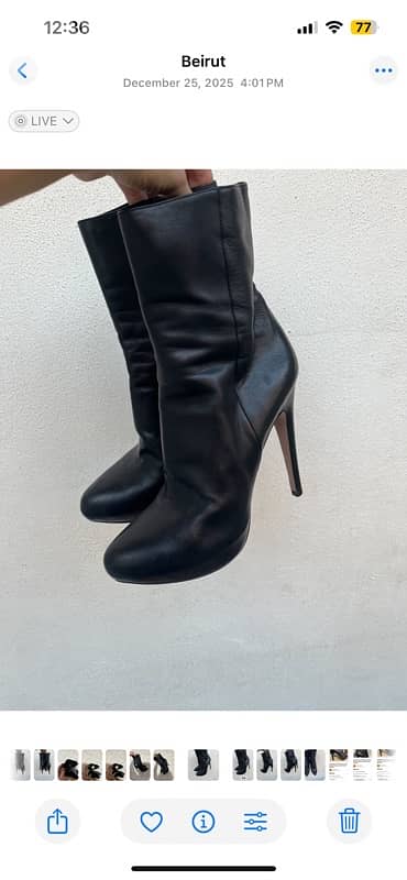 p r   calf leather mini booties size 39! 5