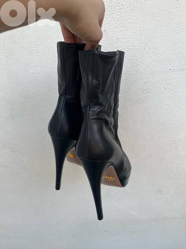 p r   calf leather mini booties size 39! 6