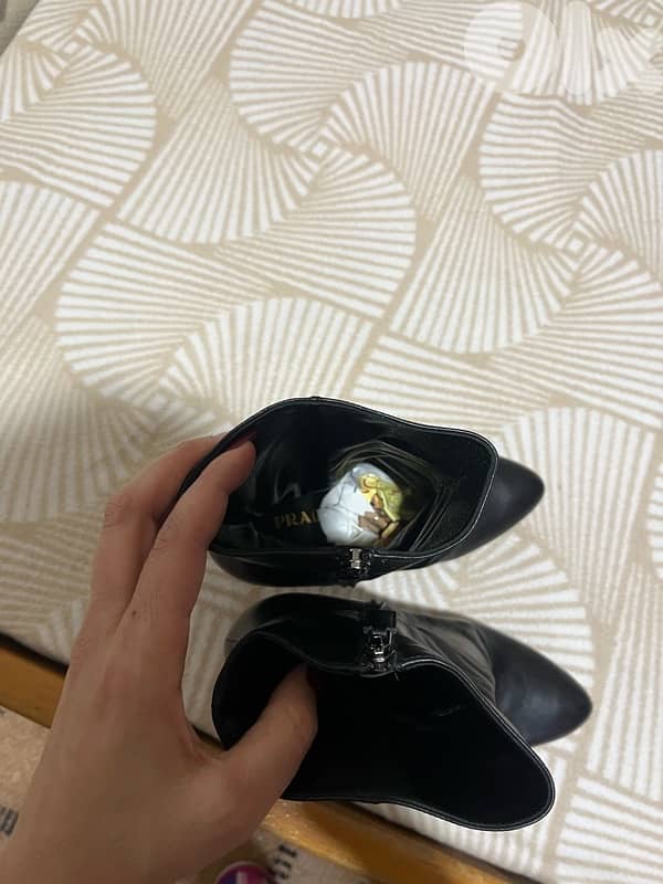 p r   calf leather mini booties size 39! 7