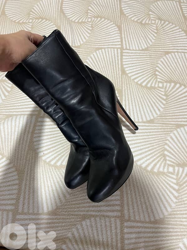 p r   calf leather mini booties size 39! 8