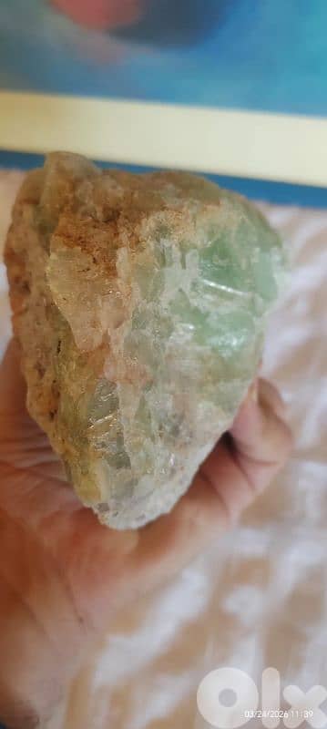 Mexican Green Fluorite Crystals rock