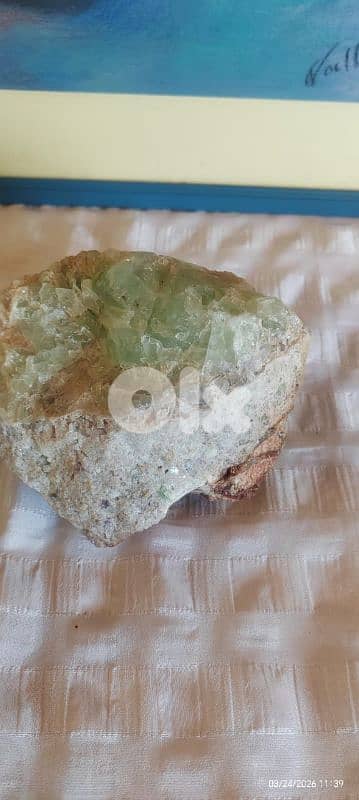 Mexican Green Fluorite Crystals rock 1