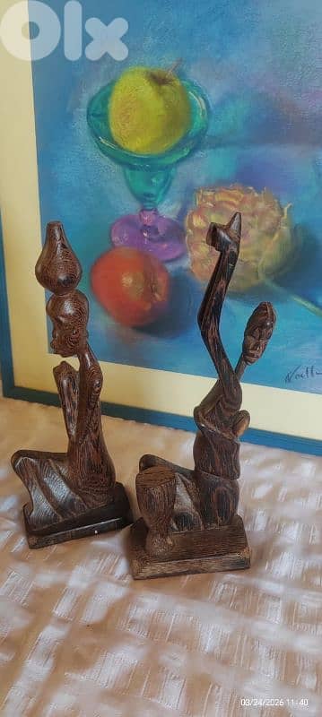 Vintage Hand Carved African Abstract Couple