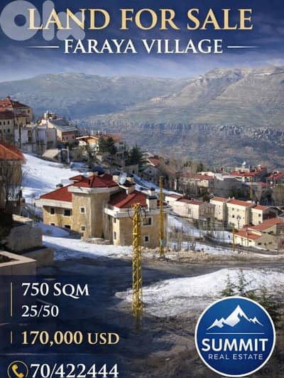 Land for Sale in Faraya Village | 750 SQM | Investment Opportunity