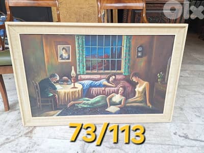 لوحة رسم زيتي مميزة انتيك قديم سعر لقطة