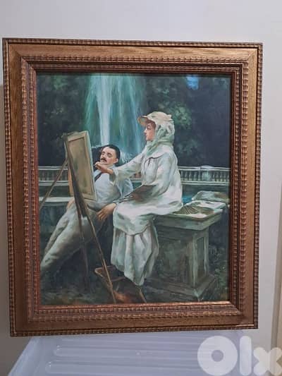 Tableau classique avec cadre doré – scène artistique – style vintage