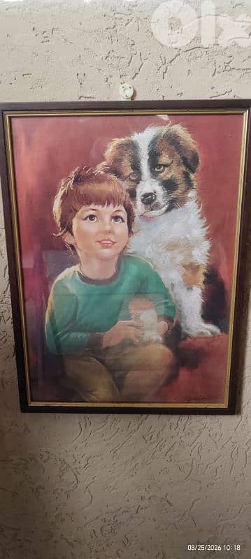 Vintage 1960's Boy with Dog