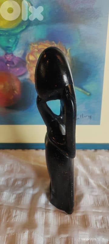 Vintage Thinker Statue Senegal Black 1