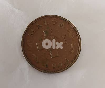 Malta island coin 1 cent year 1972جزيرة مالطة عملة نقدية عام  ١٩٧٢