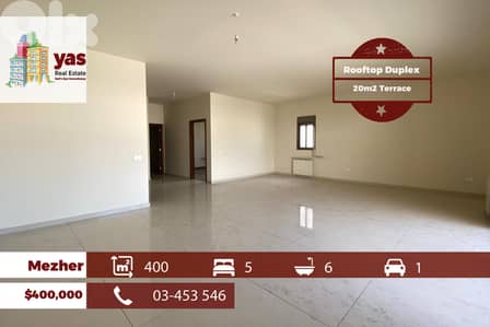 Mezher 400m2 | Rooftop Duplex | 20m2 Terrace | Open View | PED
