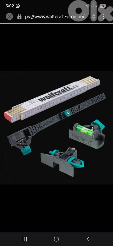 wolfcraft Conversion Set for internal measurements ,Double Rule 4-pcs 1
