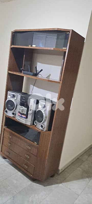 Wooden Cabinet & Sony Stereo 2