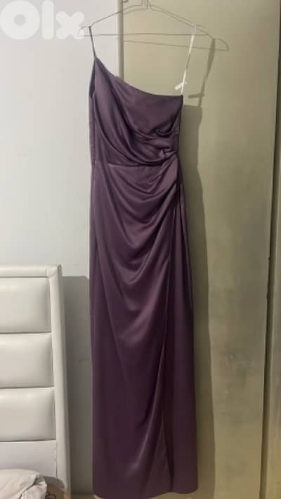 satin pink wedding guest dress