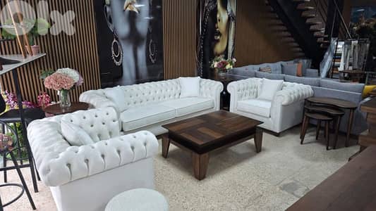 Salon chesterfield. صالون شاسترفيلد جديد