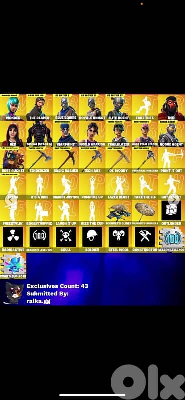 fortnite account-og+rare exclusive