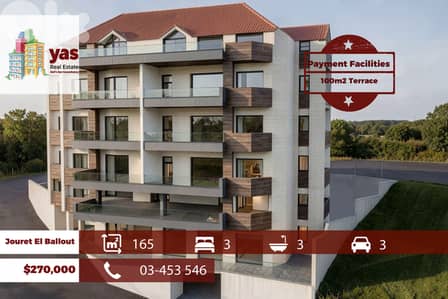 Jouret El Ballout 165m2 | 100m2 Terrace | Payment Facilities | TCH