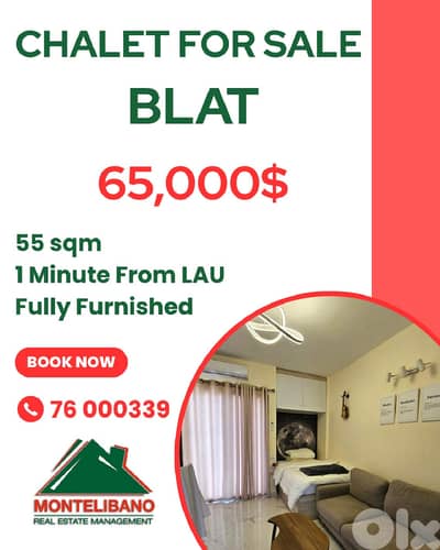 55 sqm Chalet For Sale in Blat بلاط with Mountain View