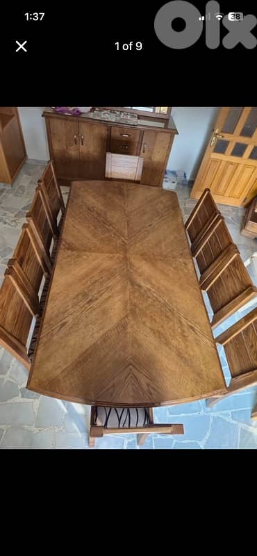 غرفة سفرة سنديان كاملة