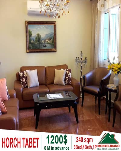 240 sqm Apartment For Rent in Horch Tabet حرش تابت