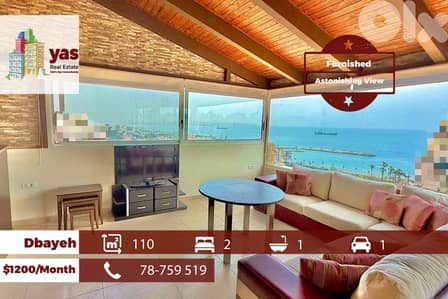 Dbayeh 110m2 | Furnished | Rent | Astonishing Sea View | MJ
