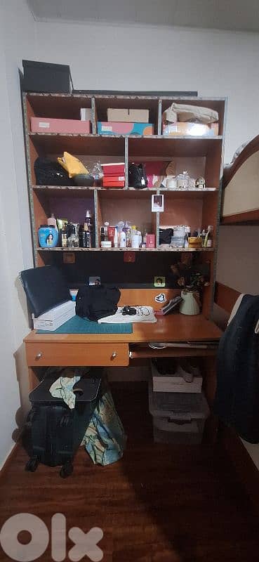Wood Cabinet with desk خزانة / مكتبة