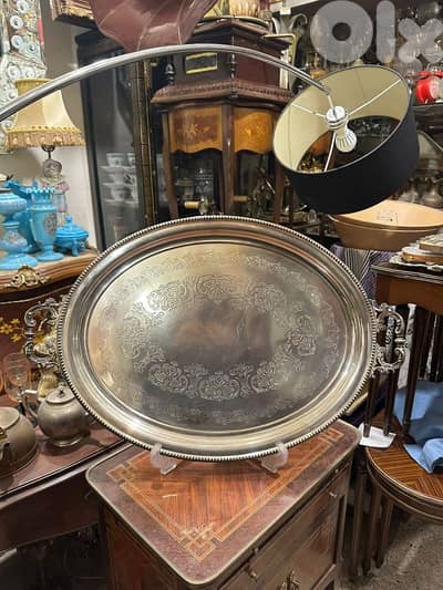 large oval serving tray english 70cmصنية ضيافة انجليزية انتيك