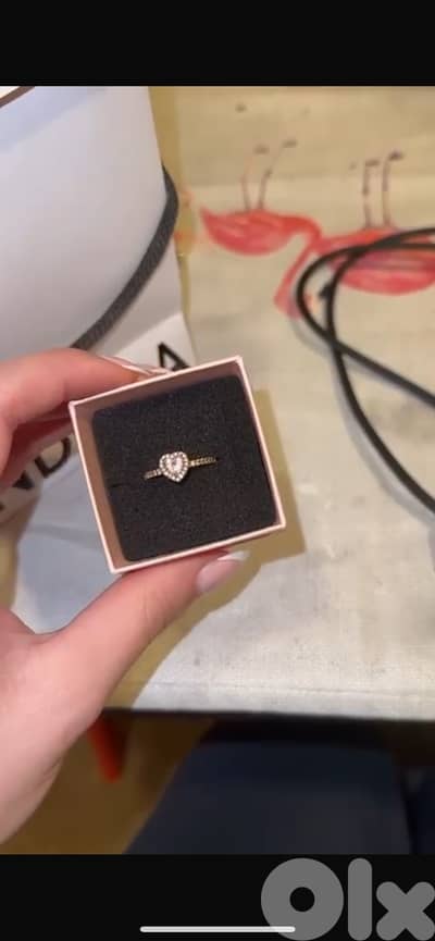 Heart 14k rose gold plated pandora ring