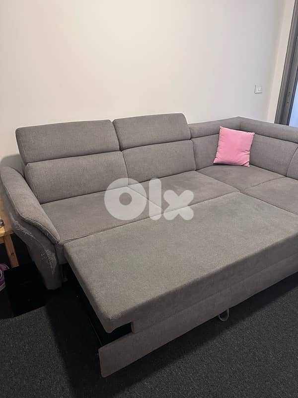 Corner sofa bed (double) with storage 1