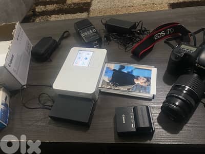 Canon 7d + lens 75-300 + printer + flash . .