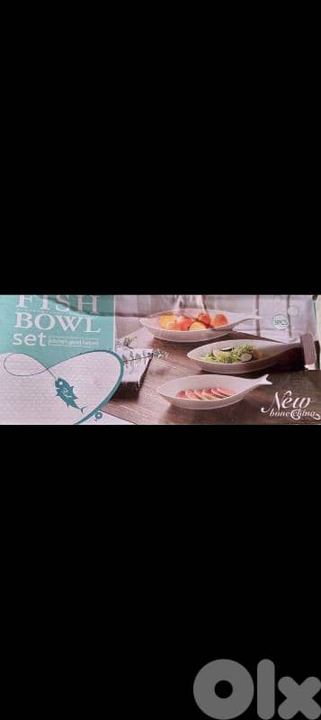 3 fish plates high quality new piece