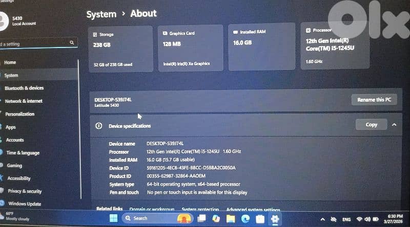 Core i5 12th generation 16GB Ram ddr4 5