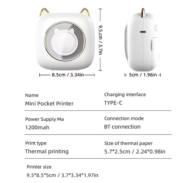 Mini Pocket Thermal Label Printer 7