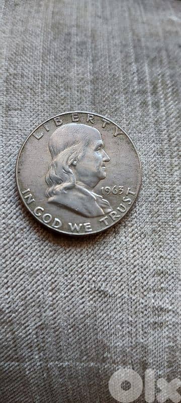 USA  Half Dollar Silver Memorail president Franklin year 1963 12.4 g
