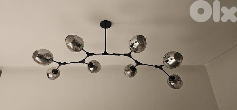 chandelier 8 glass globe shades 1