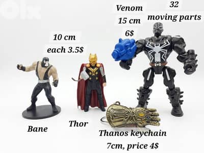 marvel and Dc figurine 15 and 10 cm