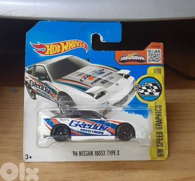 Hot Wheels '96 Nissan 180SX Type X diecast car model 1;64