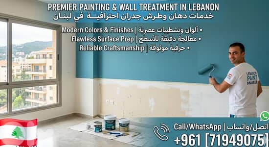 خدمات دهان وطرش جدران احترافية - تجديد منزلك بلمسة فنية في لبنان