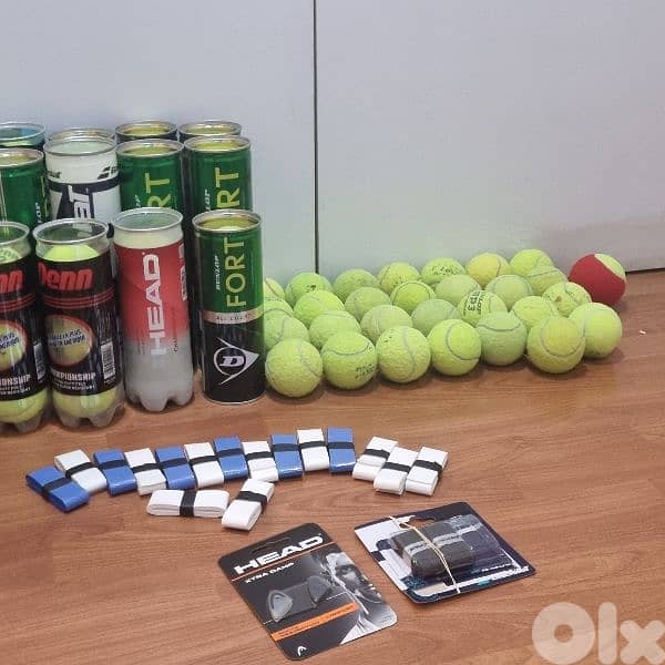 tennis  balls +grips bargain price 6