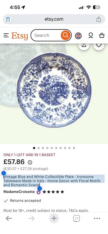 blue and white itlay dish 2
