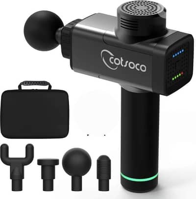 COTSOCO Massage Gun, 4 Heads & 5 Speeds Silent Massager. /5$delivery