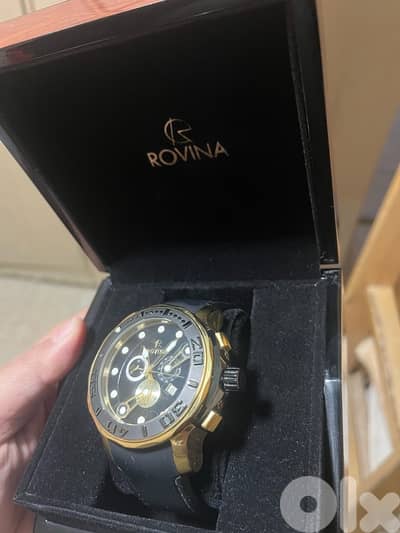 ROVINA full chronograph rubber original swiss watch