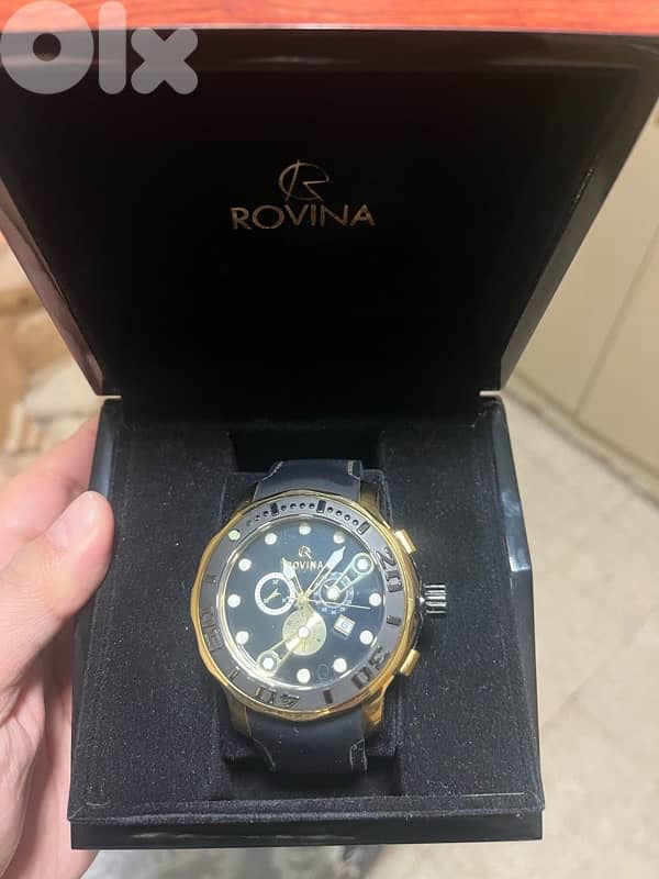 ROVINA full chronograph rubber authentic swiss watch 5