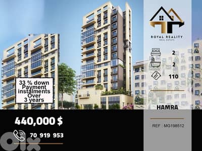 under construction apartments for sale in hamra Beirut شقق قيد الانشاء