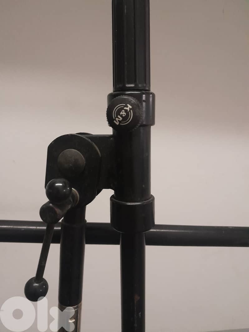 K&M Extra-long overhead microphone stands & 3 Table Stands w/Boom Arms 1